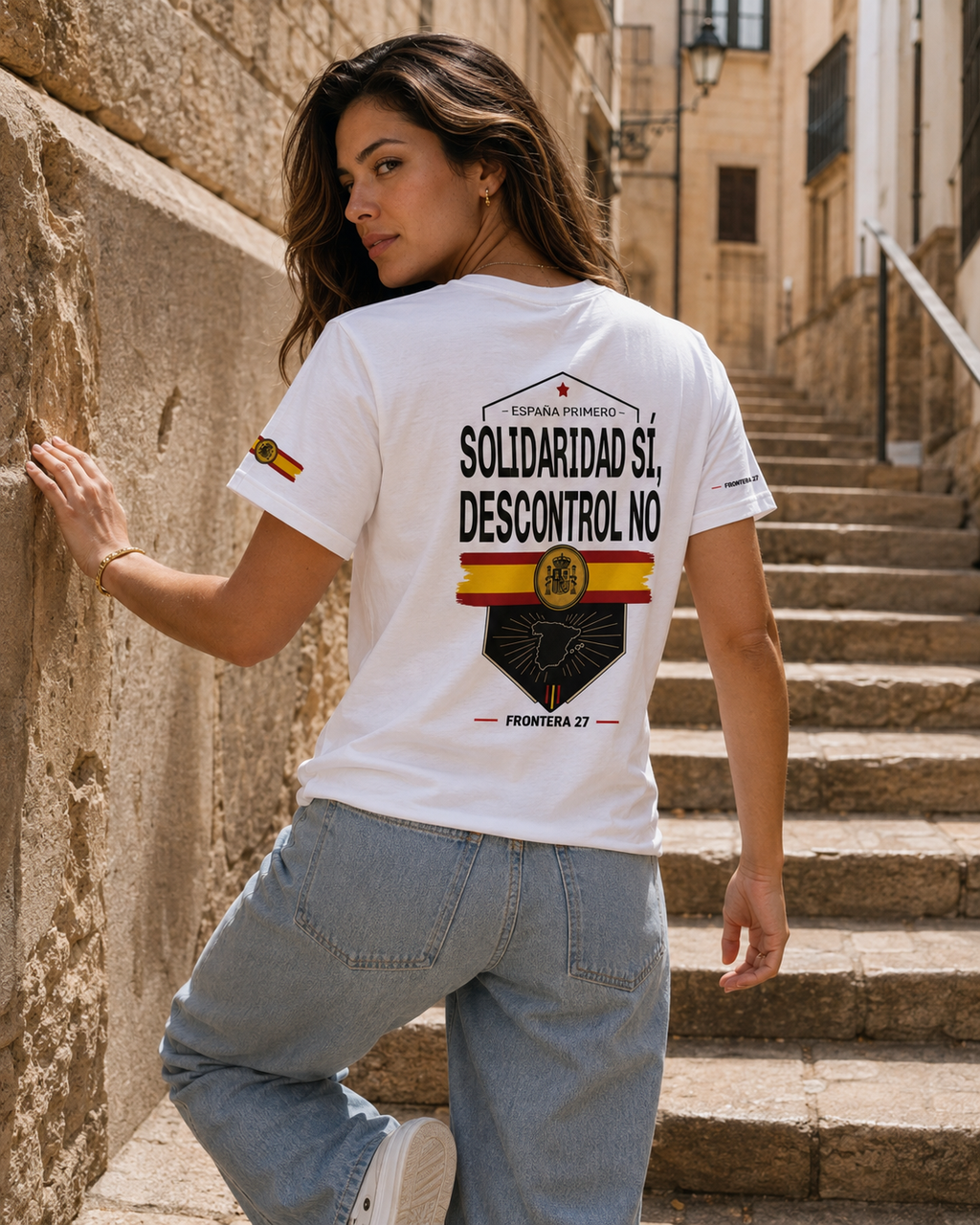 T-shirt España Primero - Black Type Back Print