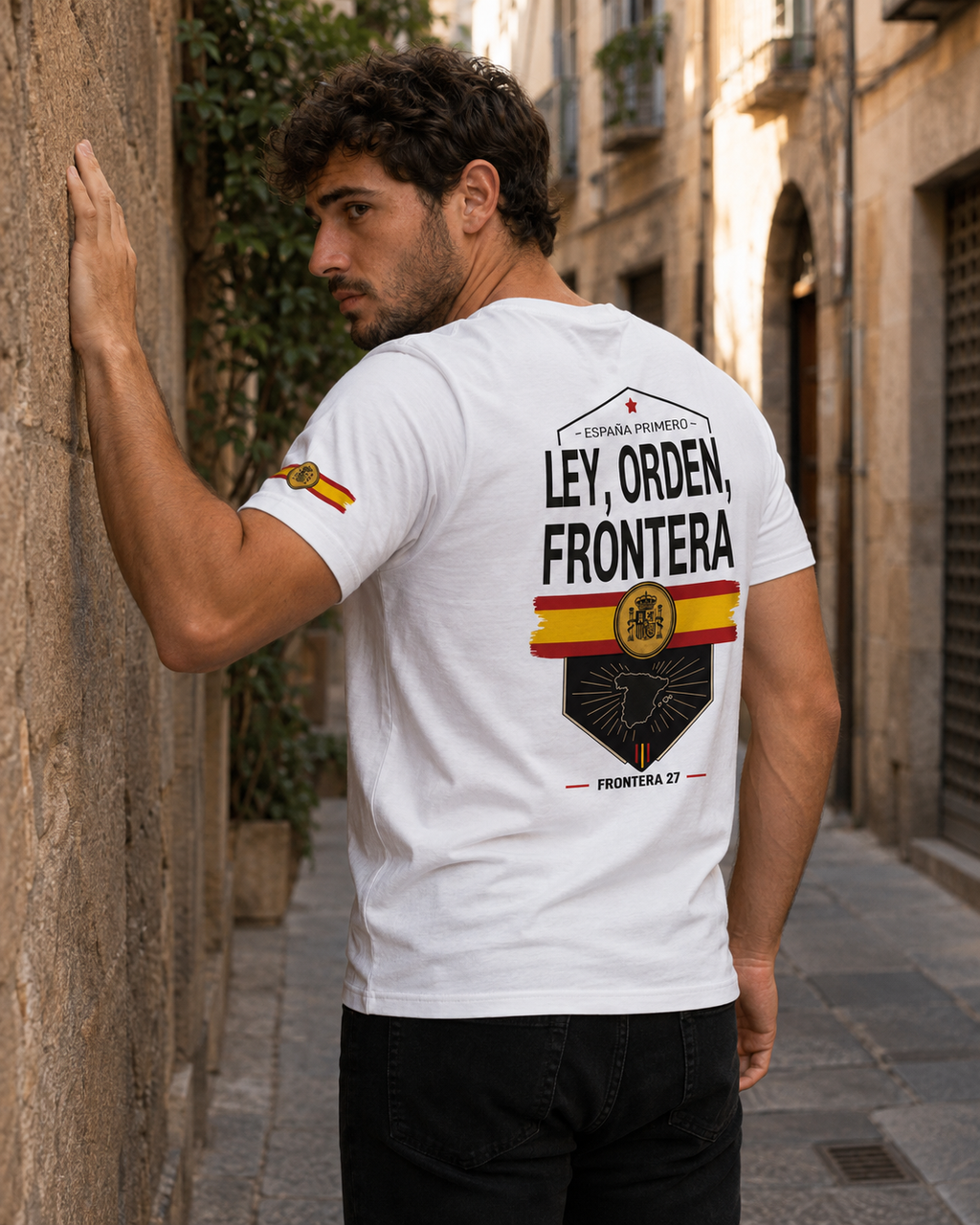 T-shirt España Primero - Black Type Back Print