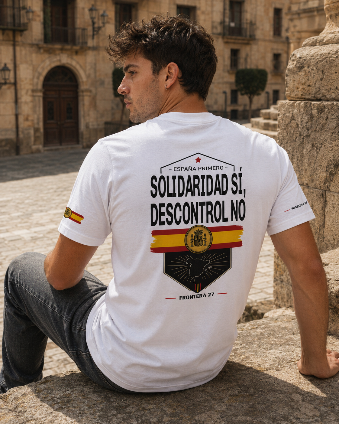 T-shirt España Primero - Black Type Back Print